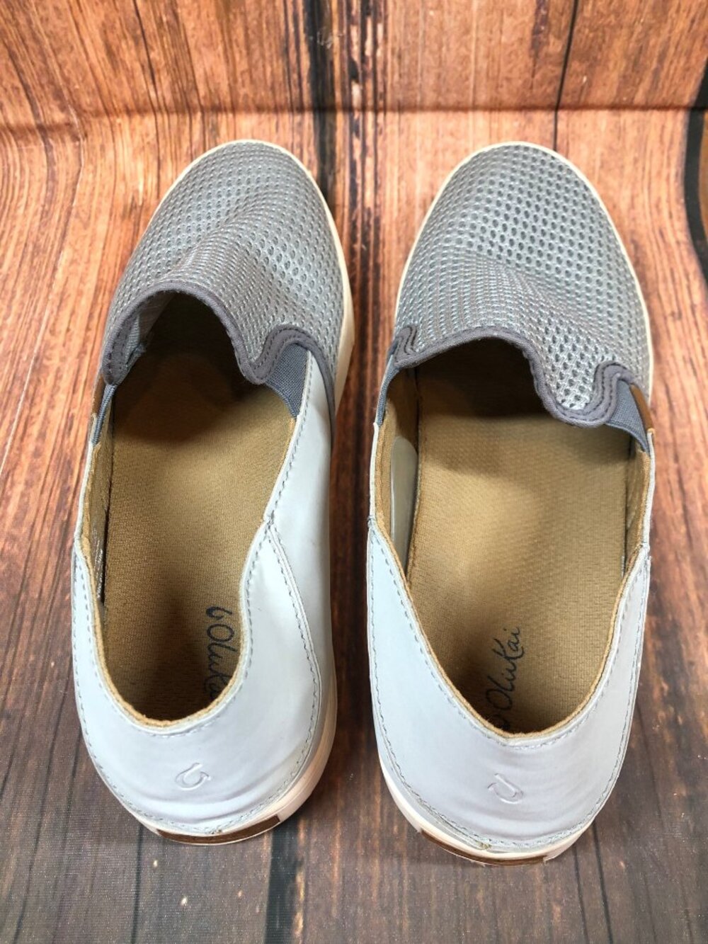 Olukai Womens 10 / 40 Pehuea Gray Mesh Slip On Sneakers - Picture 4 of 10